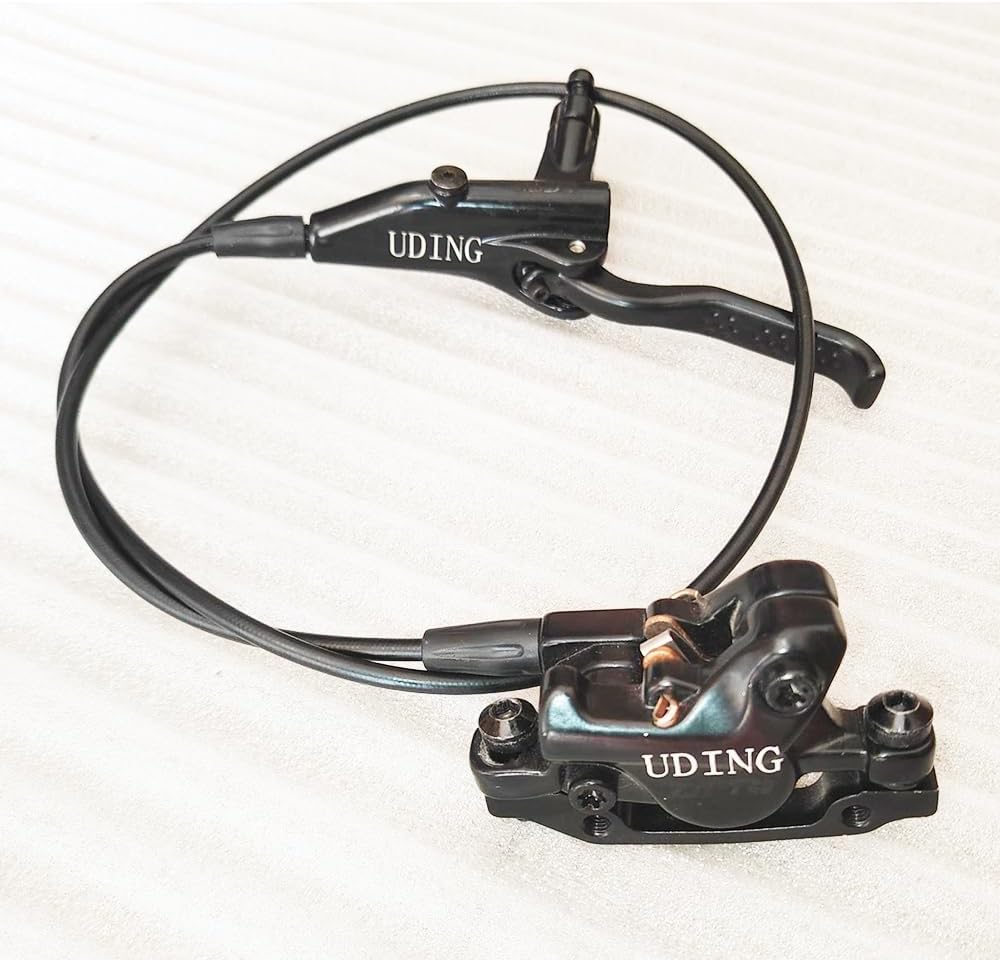 UDING 1 Pair MTB Disc Brake Set, Hydraulic Disc Brake Kit with 160mm Rotors, Left Front 81cm & Right Rear 147cm, Aluminum Oil Pressure Calipers Levers for Mountain Bike E-Bike Fat Bike Road Bike