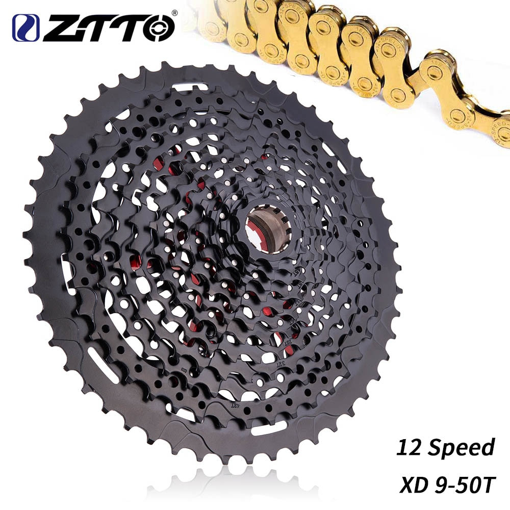 ZTTO MTB 12 Speed 9-50T Cassette XD Sprocket Black 9-50 Steel Cassette e13 556% Range 12s Compatible 12speed GX Eagle M7100 k7