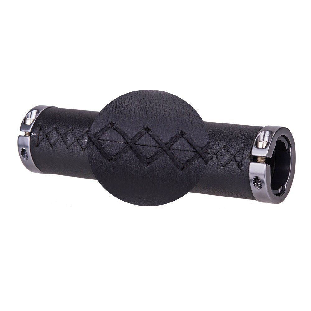 ZTTO MTB Bicycle Ergonomics leather grips Retro style well-matched with Titanium frame Hand stitch grips handle