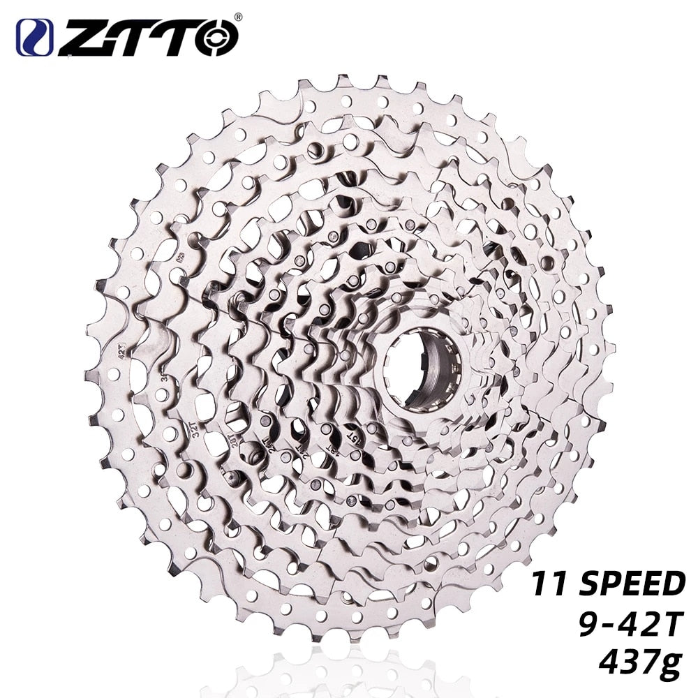 ZTTO MTB 11 Speed 9-42T Cassette XD Sprocket Lightweight Silver 9-42 Steel Teeth 11s Compatible 11speed GX M7000 M6000 k7