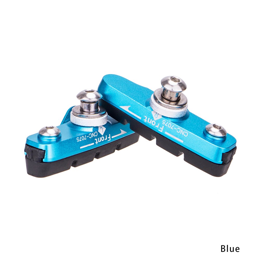 ZTTO Road Bike Caliper Brake Pads Replaceable Rubber CNC Aluminum Shell 1Pair Block Lightweight Braking Shoes For Carbon Part