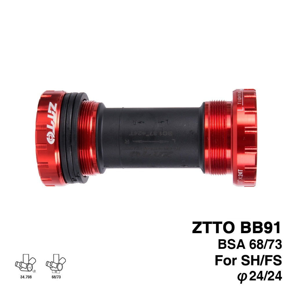 ZTTO BB91 Bicycle Bottom Bracket Sealed Bearing Thread Type 68 73 BSA68 Shell 24mm Spline Axis Wrench MTB Road Bike Waterproof