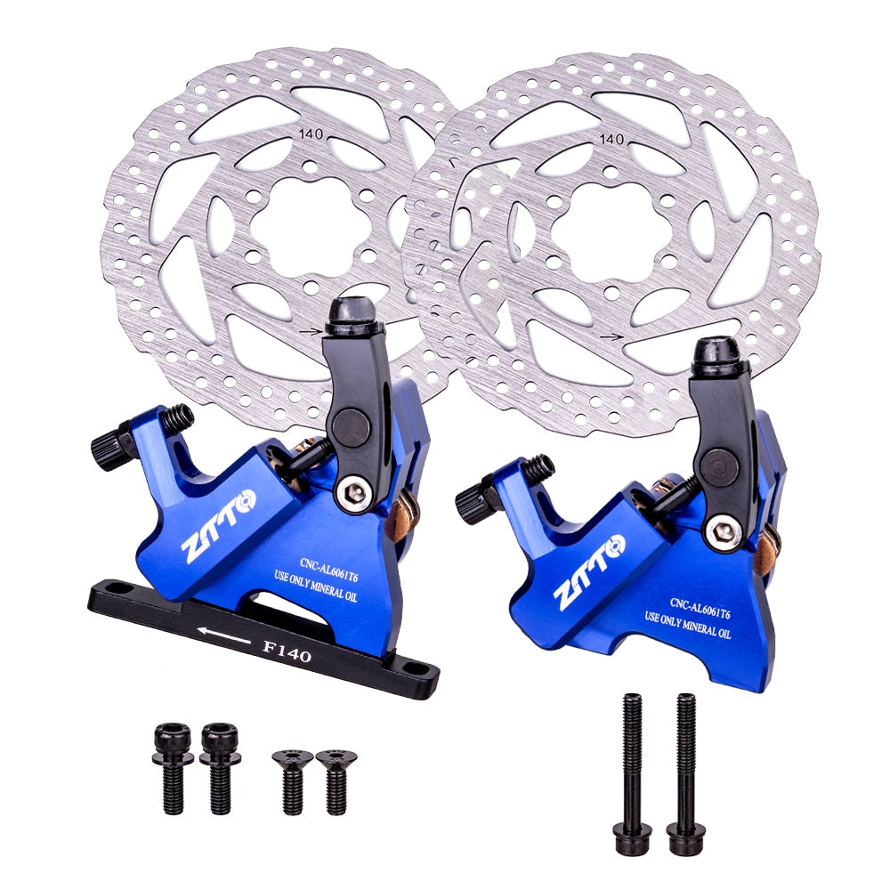 ZTTO Gravel Road Bike Hydraulic Disc Brake Flat Mount CX Rotor Brake Caliper CNC Bicycle Mechanical Wire Pull Cooling Pads 105