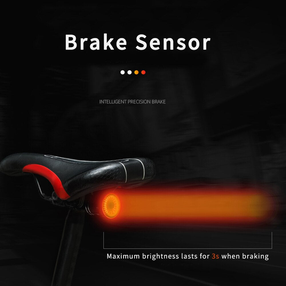 ZTTO Bicycle Brake Sensor Aluminum Trail Light Waterproof Cycling Rechargeable Safe Warning 100 Lumen Traillight
