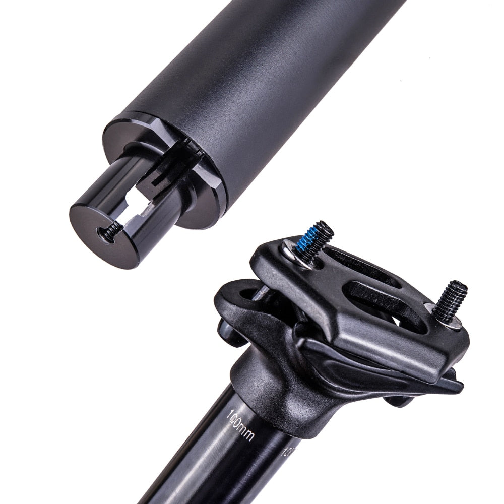 ZTTO MTB Dropper Seatpost Adjustable Suspension Seat Post Internal Routing External Cable Remote Lever 100mm Travel 30.9 31.6