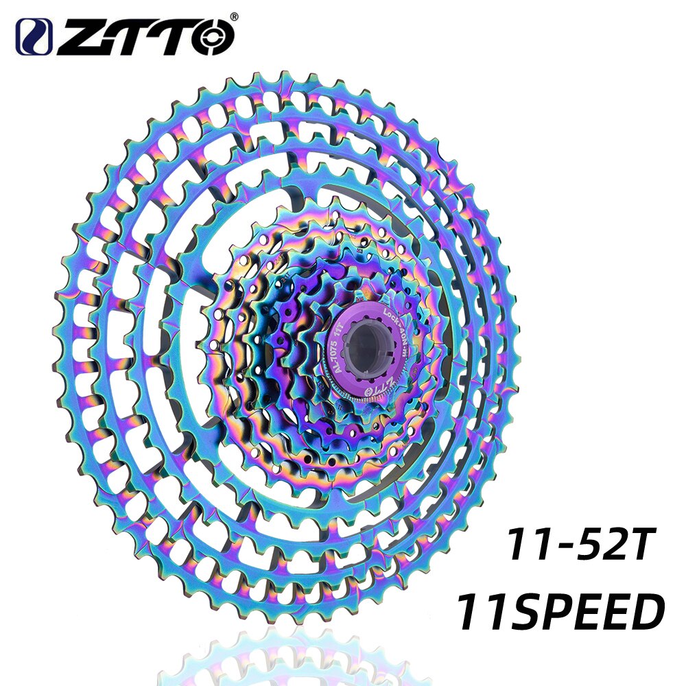 ZTTO MTB 11speed 11-52T Cassette SLR2 Rainbow Bicycle Wide Ratio 11s Sprockets UltraLight 380g CNC Freewheel Mountain Bike Parts