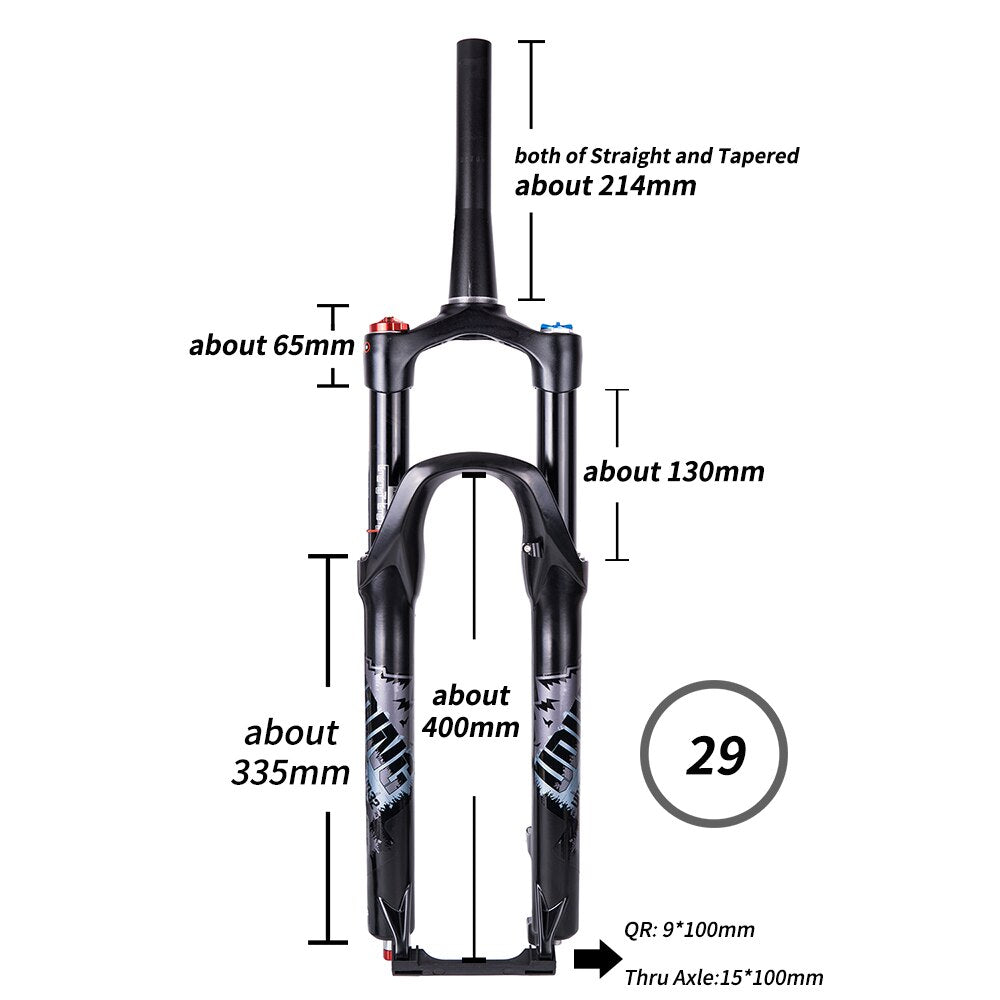 ZTTO 120mm Travel Air Fork 26 27.5 Inch Forged Thru Axle QR Quick Release Suspension Straight Tapered Tube MTB Bicycle Bike Fork
