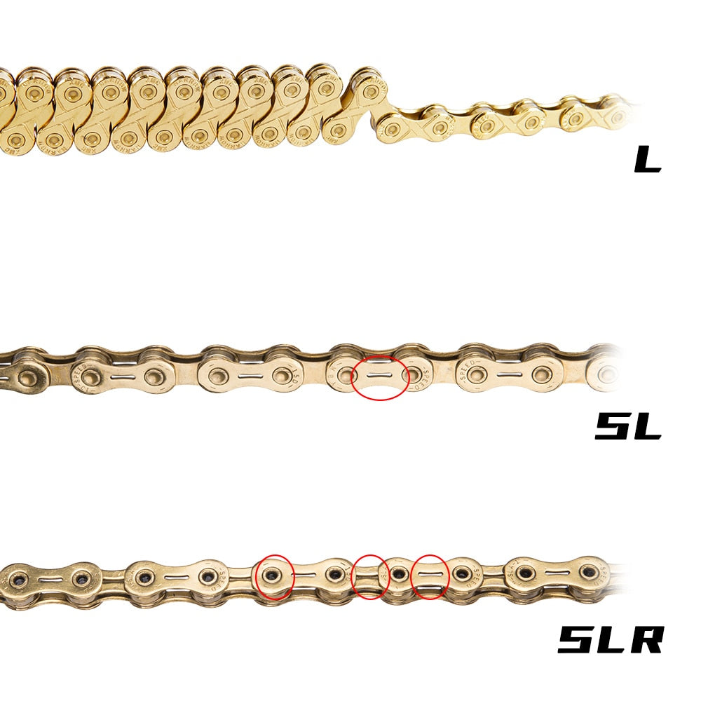ZTTO MTB 10 Speed Gold Coating Chain Bicycle Road Bike Mountain 10S Golden Link Compatible With Any 10speed Groupset 10v 116L