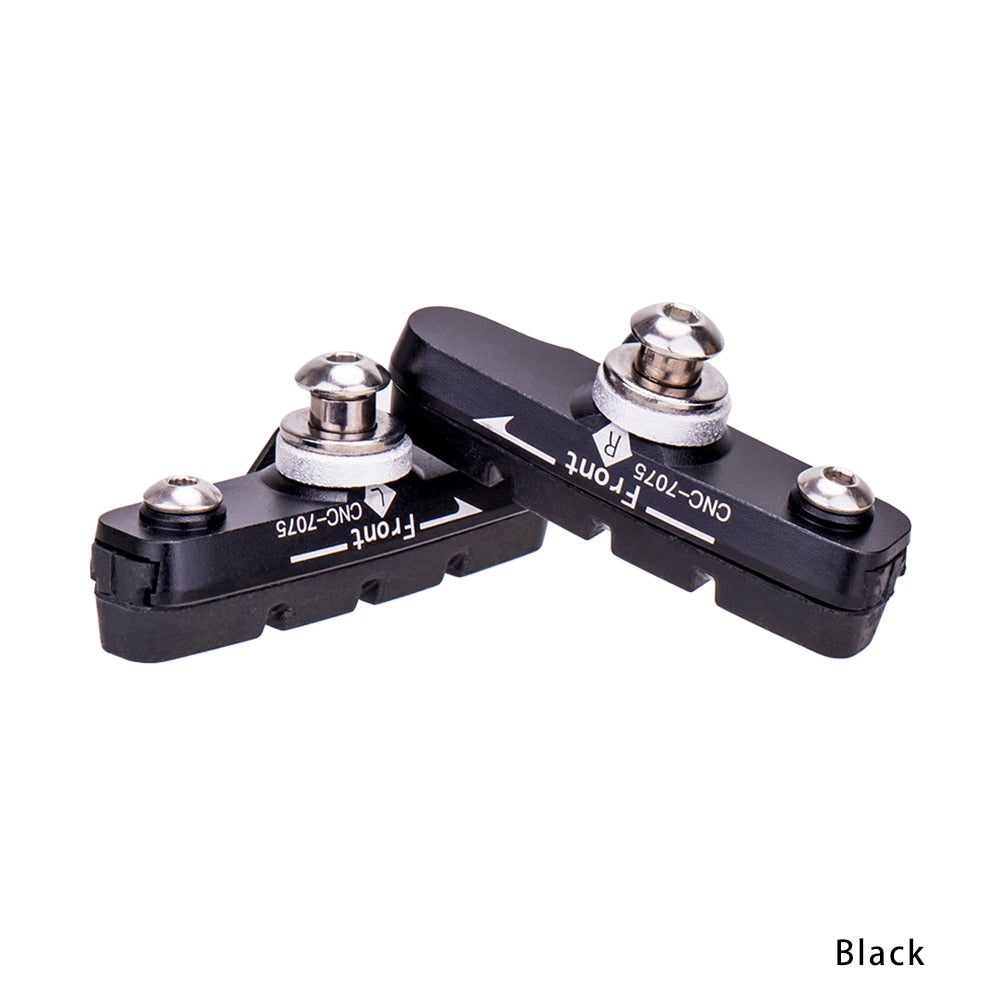ZTTO Road Bike Caliper Brake Pads Replaceable Rubber CNC Aluminum Shell 1Pair Block Lightweight Braking Shoes For Carbon Part