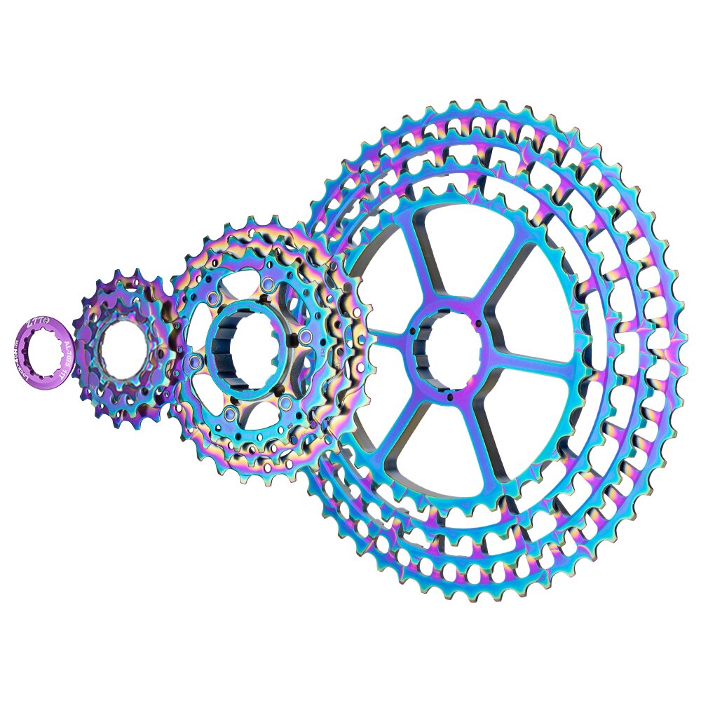 ZTTO MTB 11speed 11-52T Cassette SLR2 Rainbow Bicycle Wide Ratio 11s Sprockets UltraLight 380g CNC Freewheel Mountain Bike Parts