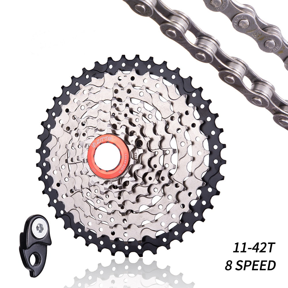 ZTTO Bicycle 8 Speed 11-42T Cassette Mountain Bike 8speed Steel 8s MTB 8v Freewheel Bicycle Parts For M410 M360 M310 Upgrade kit