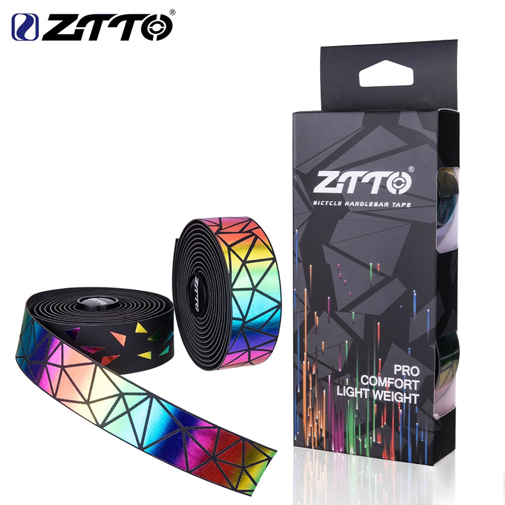 ZTTO Gravel Bike Reflective Bar Tape Road bike colorful Gradient color Non-slip Handlebar tapes Bicycle EVA Tape Bartape BD6