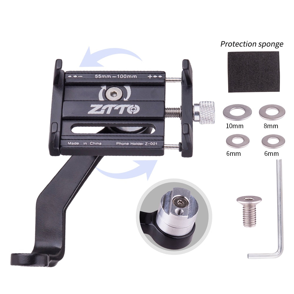ZTTO Motorcycle Phone Holder Full Cover Universal Mount side rear mirror Seat Stand Bicycle Handlebar MTB Cell Holder Road bike