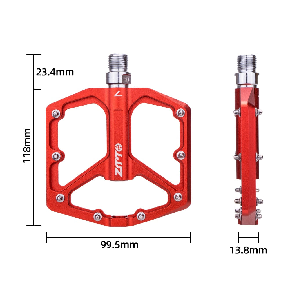 ZTTO MTB CNC Aluminum Alloy Ultralight Flat Pedal AM Enduro Bike Smooth Bearings 9/16 Thread Large Area For Gravel JT07
