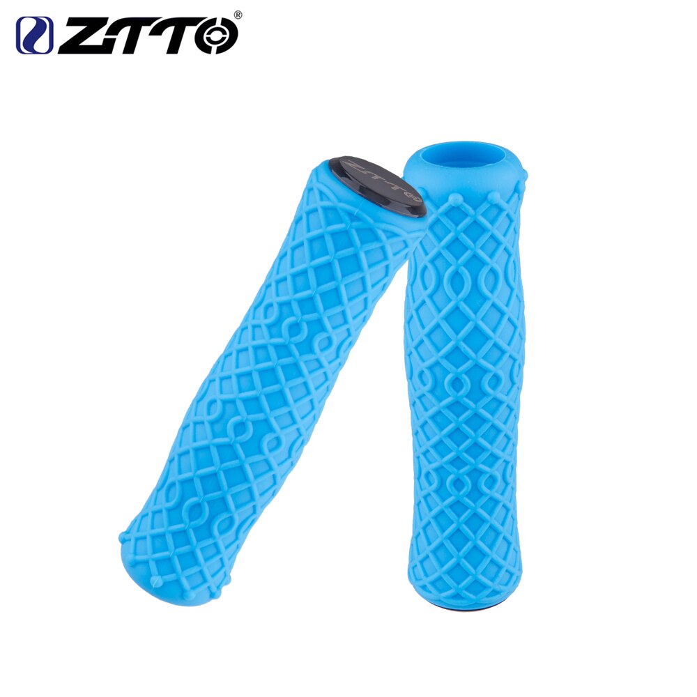 ZTTO 1 Pair Push Bike Pure Silicone Durable Gel Shock Proof Bicycle Grips with Bar end For MTB Mountain Bike Bicycle Parts