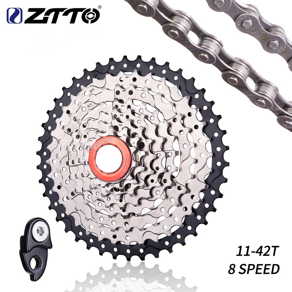 ZTTO Bicycle 8 Speed 11-42T Cassette Mountain Bike 8speed Steel 8s MTB 8v Freewheel Bicycle Parts For M410 M360 M310 Upgrade kit