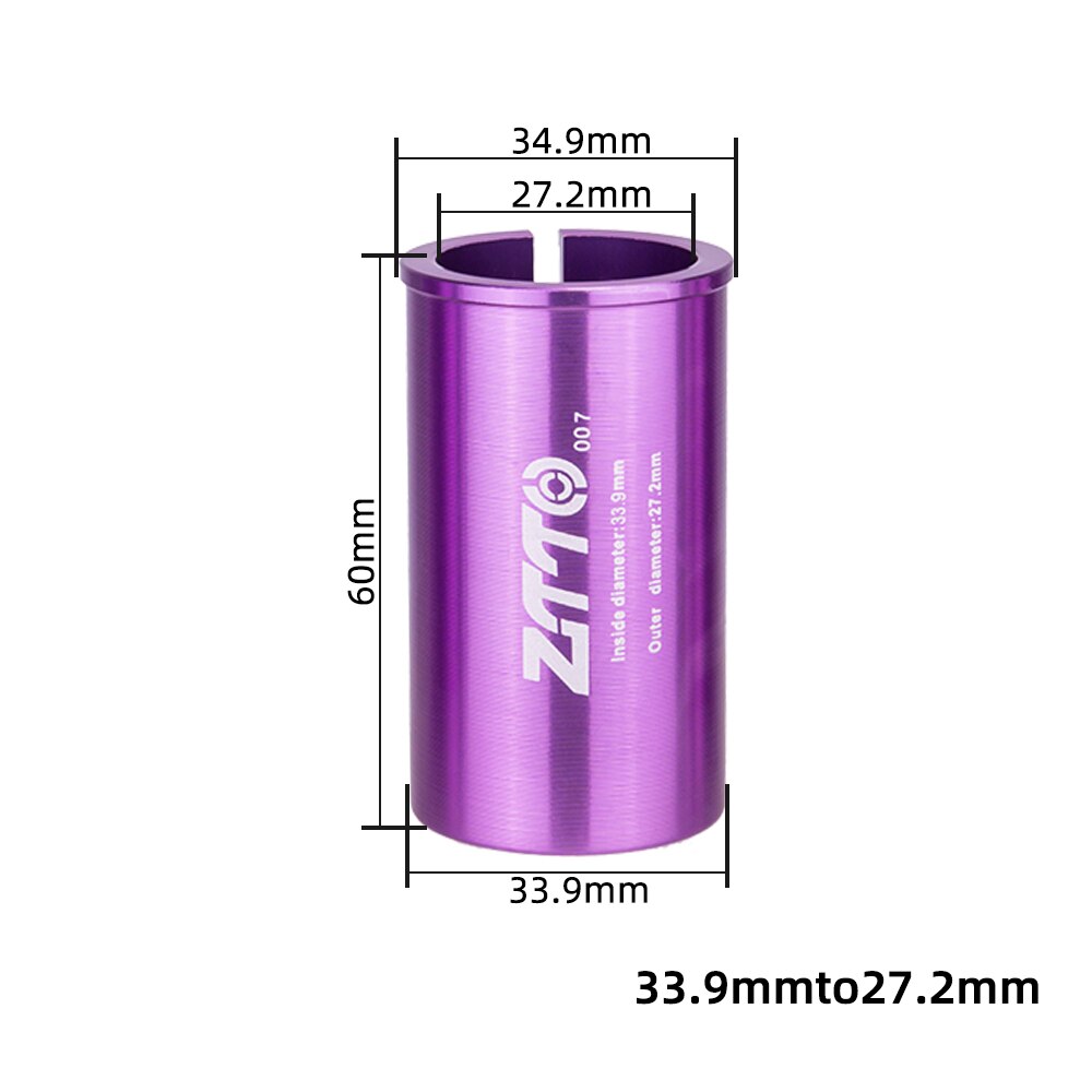 ZTTO Bicycle Seatpost Adapter Alloy Sleeve Convert Seat Post Tube Conversion Adapter 25.4 27.2 28.6 30.4 30.8 31.6 33.9 34.9