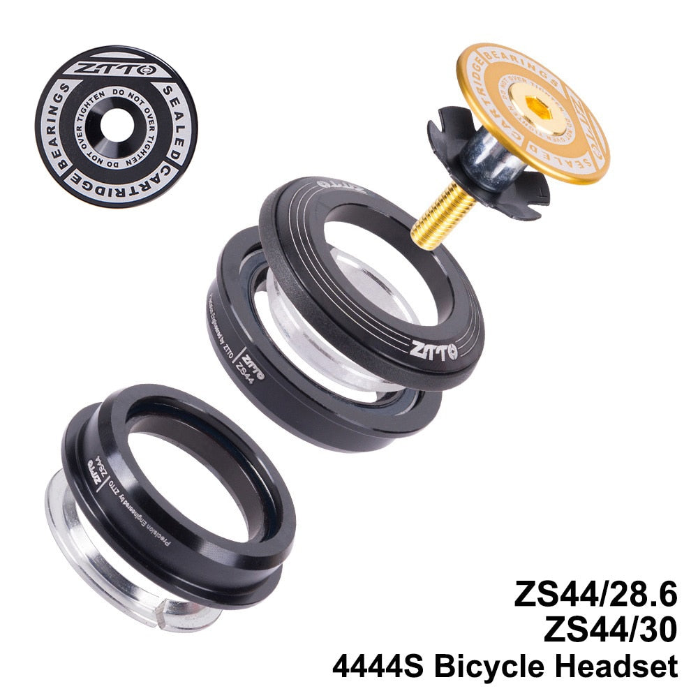 ZTTO MTB Bicycle 4444S Headset 44mm ZS44 1-1/8" 28.6mm Straight Tube Fork Mountain Road Bike Frame Low Profile Semi-Integrated