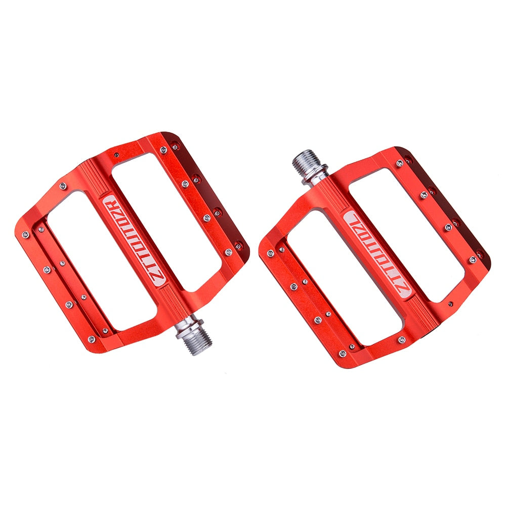 ZTTO MTB Bearings CNC Anti slip Pedal Aluminum Alloy Bike flat Pedal Road Gravel bike lightweight 9 pins pedal for XC AM JT02