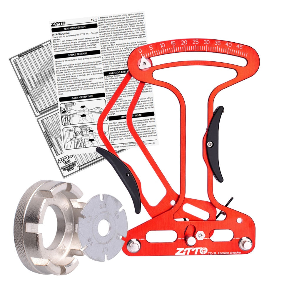 ZTTO Bicycle Spoke Tension Meter Wheel Radius Strength Checker Aero Round Rays Indicator Accurate TooI Included Manual TM-1 MTB