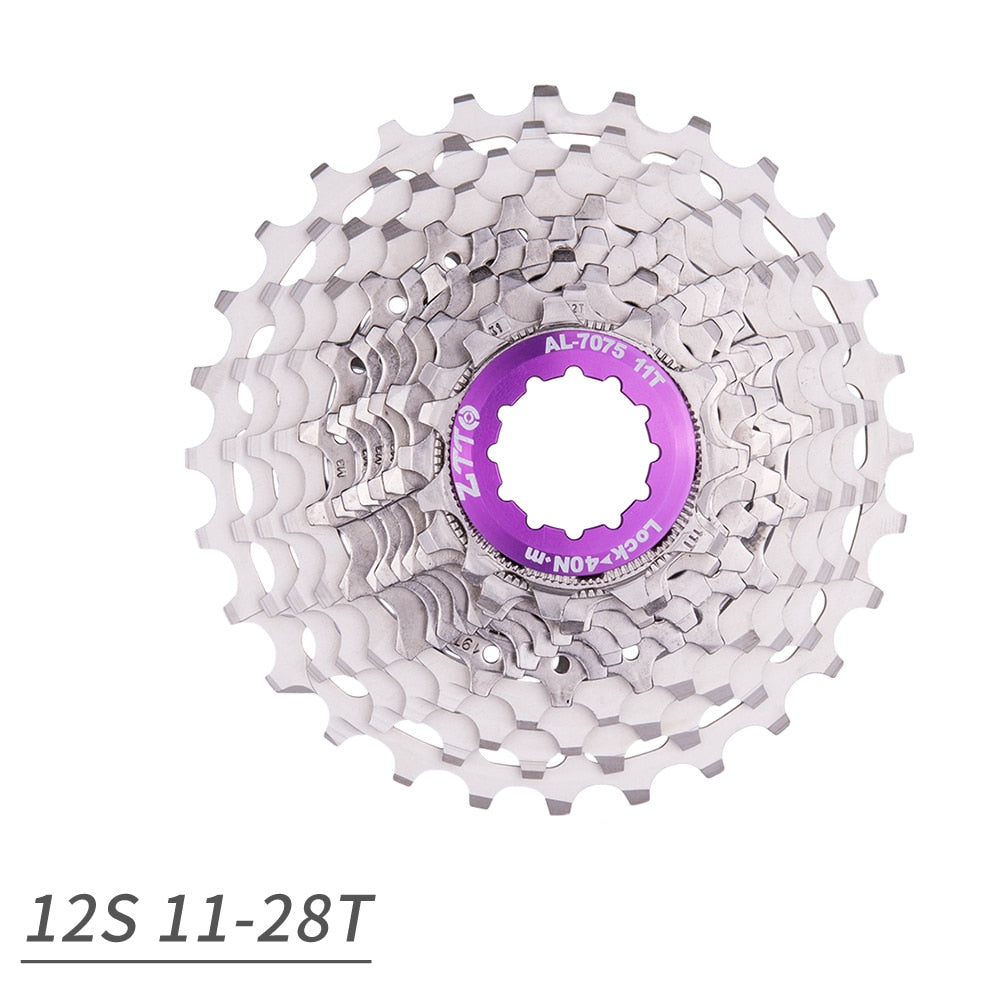 ZTTO Road Bike 12 Speed 11-28 Cassette UltraLight 12s 11/32T Gravel Bike 11/34T 12Speed Rainbow K7 Oil Slick 12V CNC Spocket