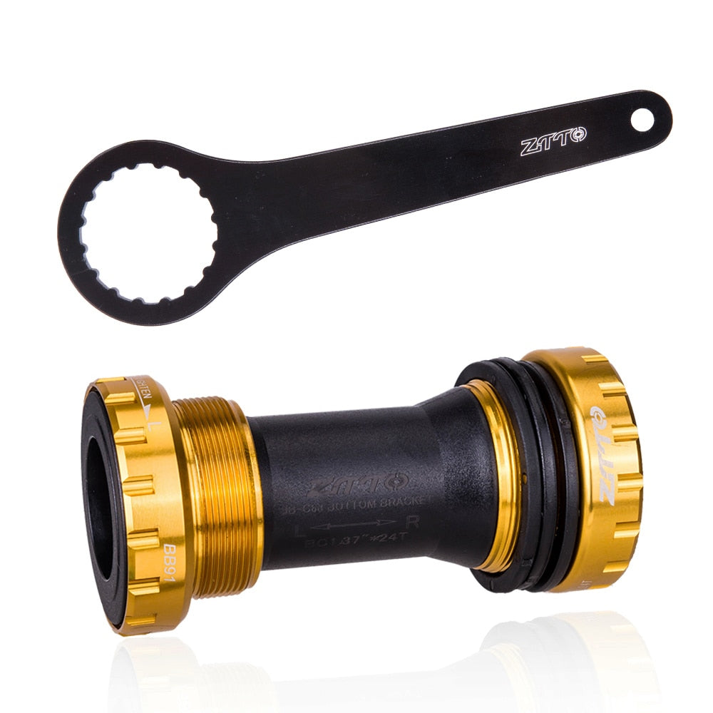 ZTTO BB91 Bicycle Bottom Bracket Sealed Bearing Thread Type 68 73 BSA68 Shell 24mm Spline Axis Wrench MTB Road Bike Waterproof