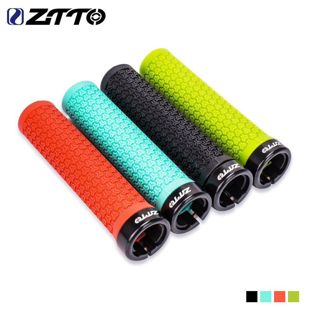 ZTTO MTB Grips Mountain Bike Lockable Aluminum Clamp Grip Lock On Anti-Slip Rubber Bicycle Shock-Proof Handle AG13
