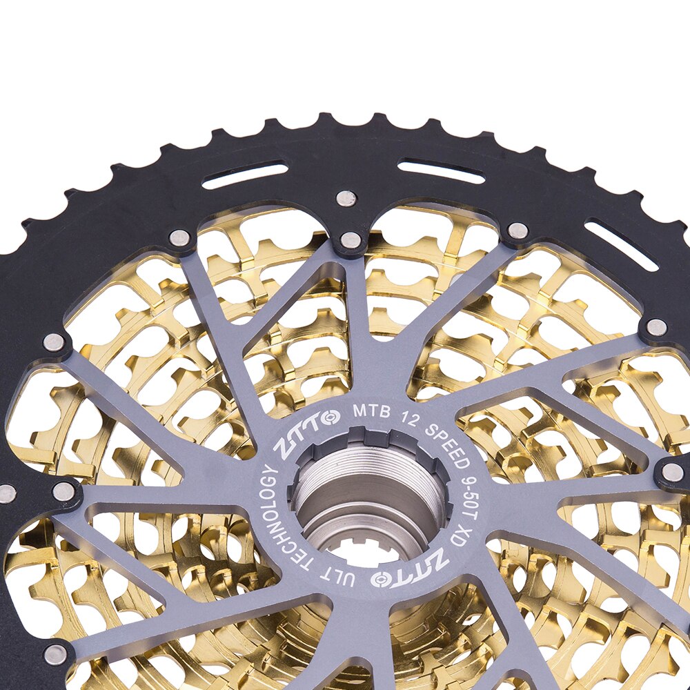 ZTTO MTB Golden 12 Speed 9-50T Cassette Ultimate XD Cassette Gold 379g ZTTO ULT Freewheel Ultralight 12s sprocket k7