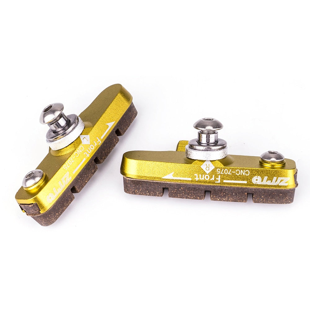 ZTTO Road Bike Caliper Brake Pads Replaceable Rubber CNC Aluminum Shell 1Pair Block Lightweight Braking Shoes For Carbon Part