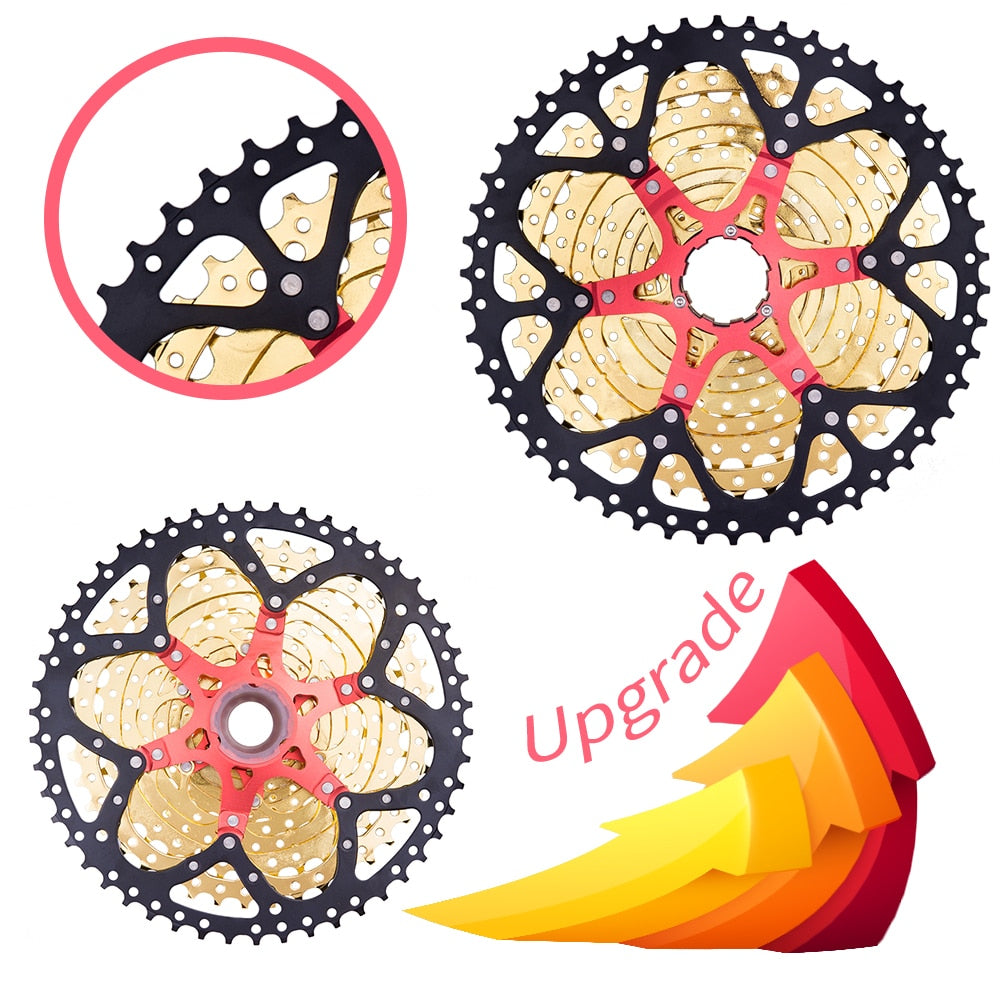 ZTTO 11S 11-50T SL Black GOLD Cassette MTB 11 Speed Golden Wide Ratio Freewheel Mountain Bike parts for K7 XO1 XX1 m9000