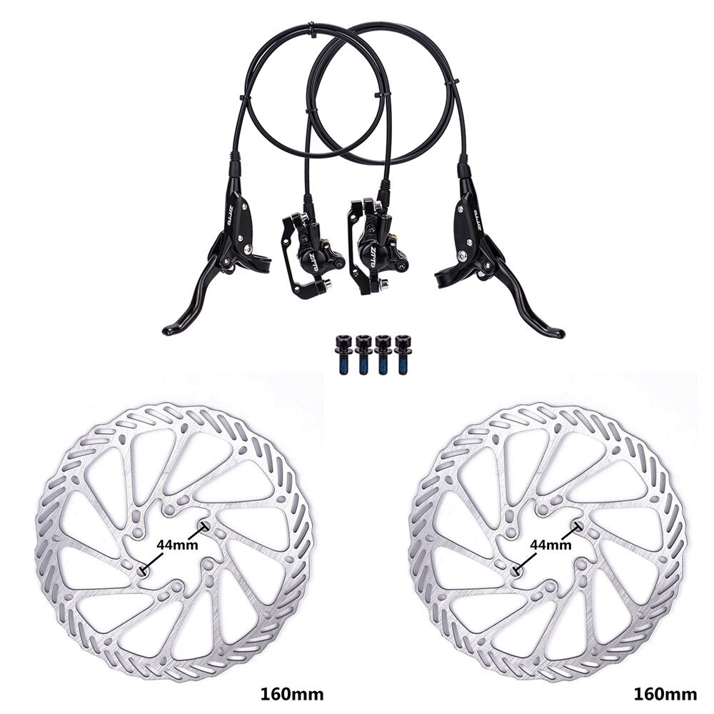 ZTTO MTB Hydraulic Disc Brake IS Post Mounting Left Front Right Rear Calipers Rotor Oil Pressure Brake Set Rotor M6100 MT200
