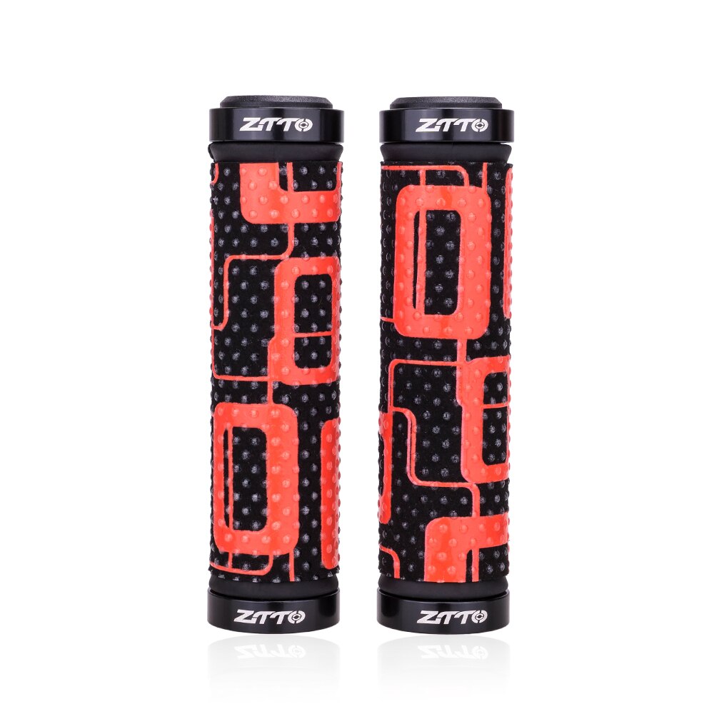 MTB Road Bike Handlebar Anti-slip Handle Grip Lock Bar Bicycle Red Black Rubber Grips High Density Sponge Bicycle Parts