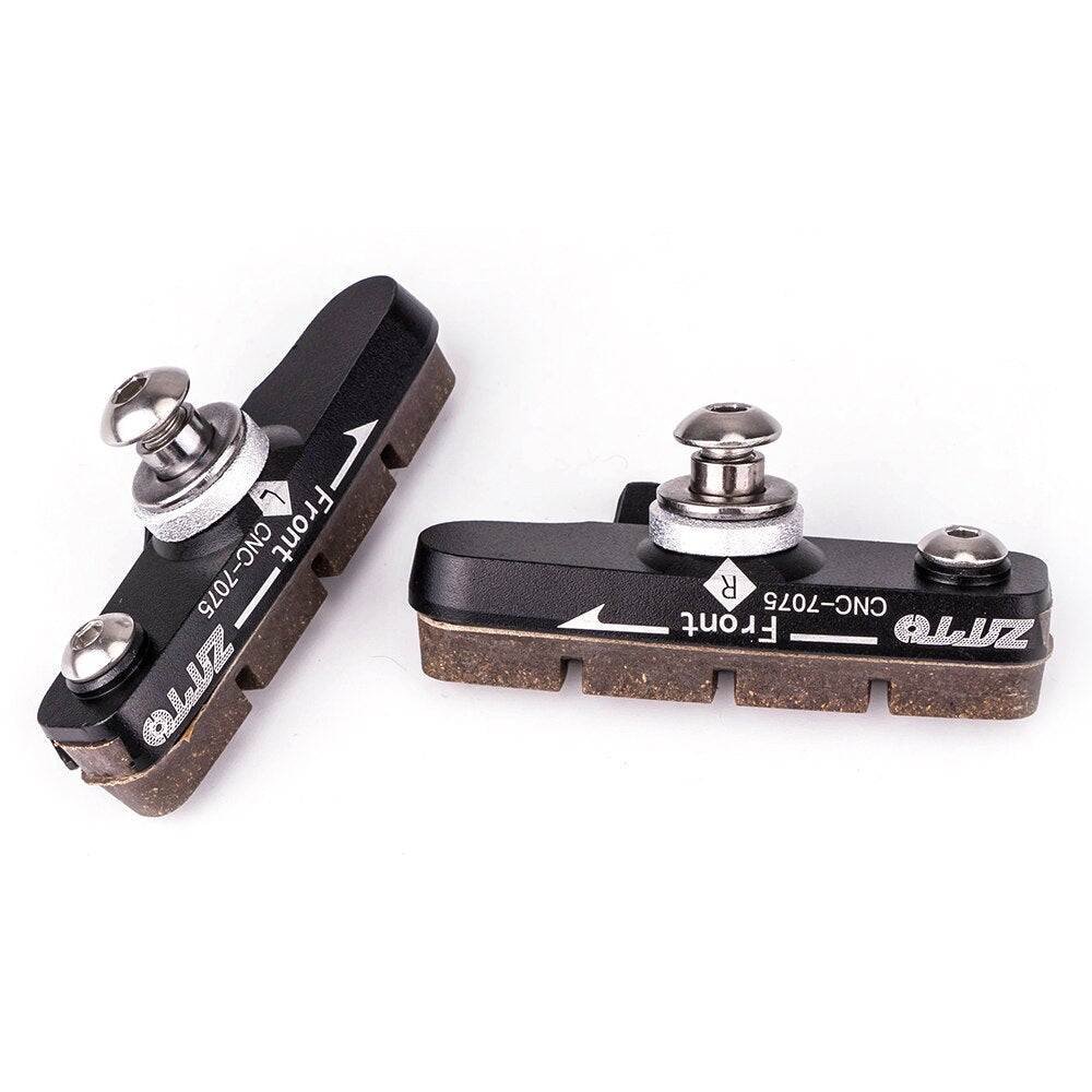 ZTTO Road Bike Caliper Brake Pads Replaceable Rubber CNC Aluminum Shell 1Pair Block Lightweight Braking Shoes For Carbon Part