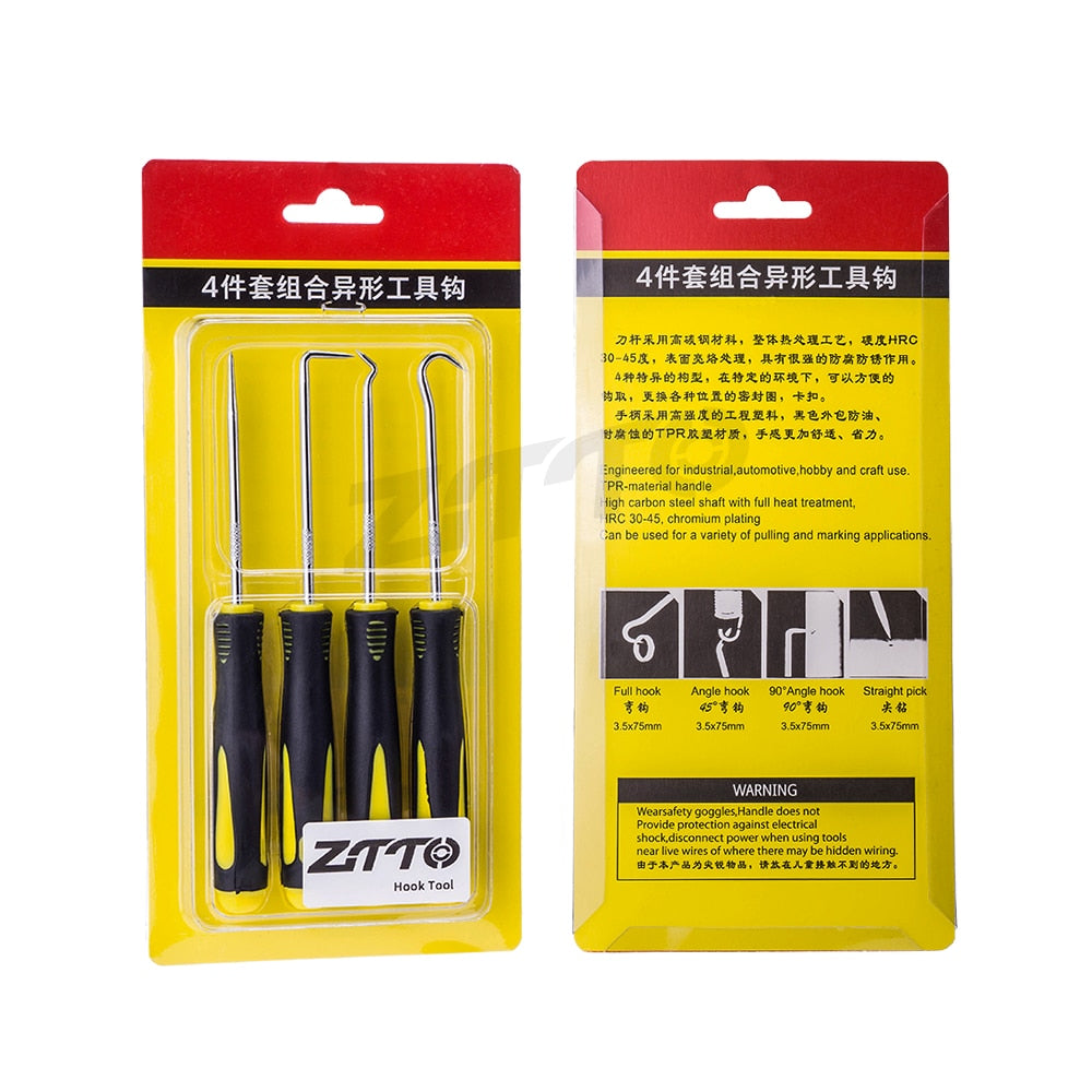ZTTO MTB Bike Piston O-ring Remove Hook For Suspension Fork Rear Shock Maintenance Oil Seal Bicycle Service Tool 90Degree