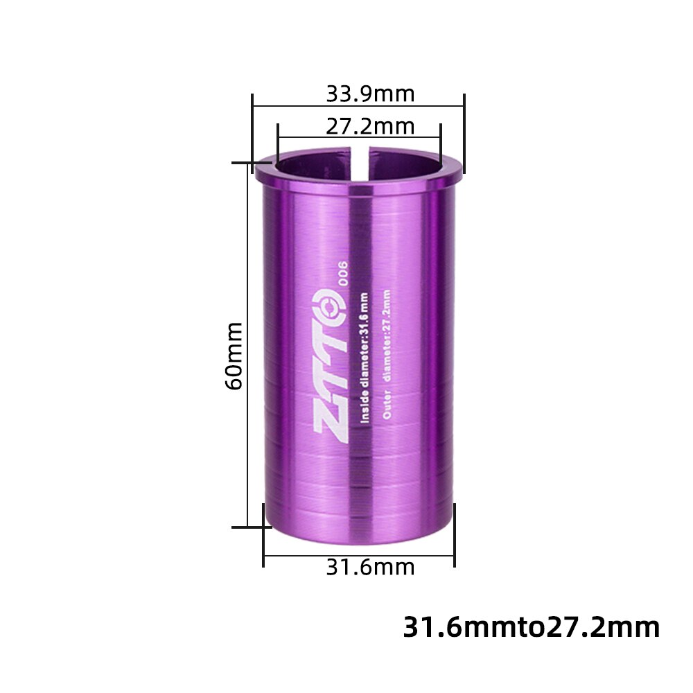 ZTTO Bicycle Seatpost Adapter Alloy Sleeve Convert Seat Post Tube Conversion Adapter 25.4 27.2 28.6 30.4 30.8 31.6 33.9 34.9
