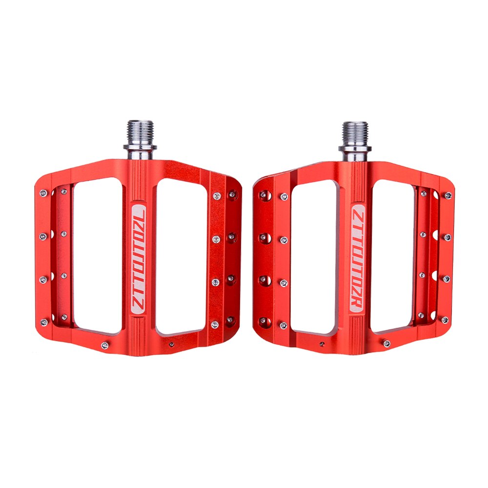 ZTTO MTB Bearings CNC Anti slip Pedal Aluminum Alloy Bike flat Pedal Road Gravel bike lightweight 9 pins pedal for XC AM JT02