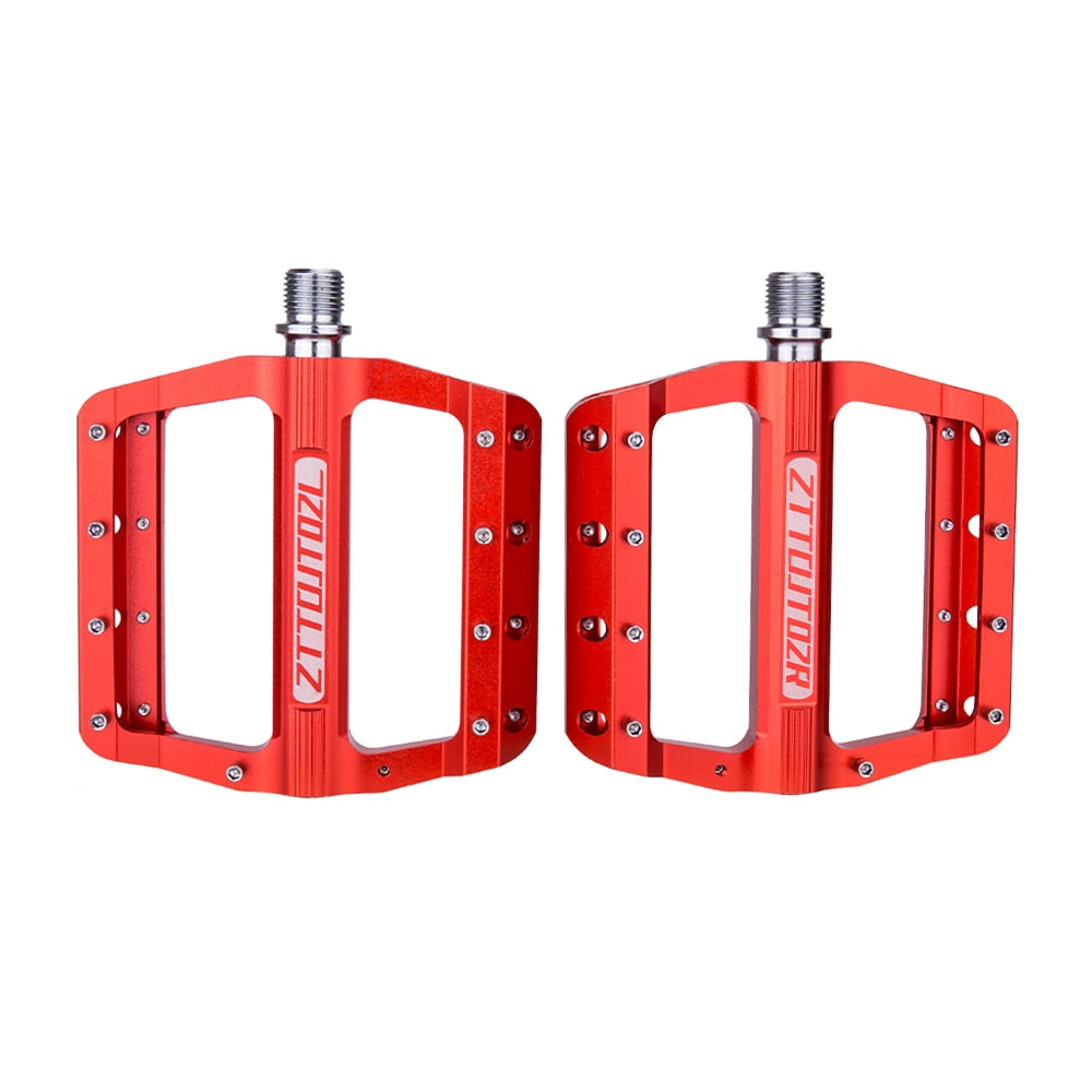 ZTTO MTB Bearings CNC Anti slip Pedal Aluminum Alloy Bike flat Pedal Road Gravel bike lightweight 9 pins pedal for XC AM JT02