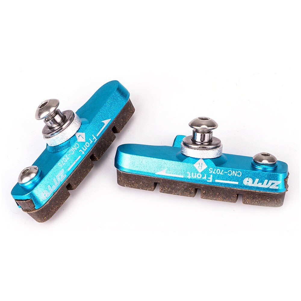 ZTTO Road Bike Caliper Brake Pads Replaceable Rubber CNC Aluminum Shell 1Pair Block Lightweight Braking Shoes For Carbon Part