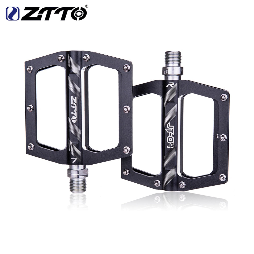 ZTTO MTB CNC Aluminum Alloy Bearings Pedal Bike flat Pedal Road Gravel Bike Lightweight 8 pins pedal for XC AM JT04