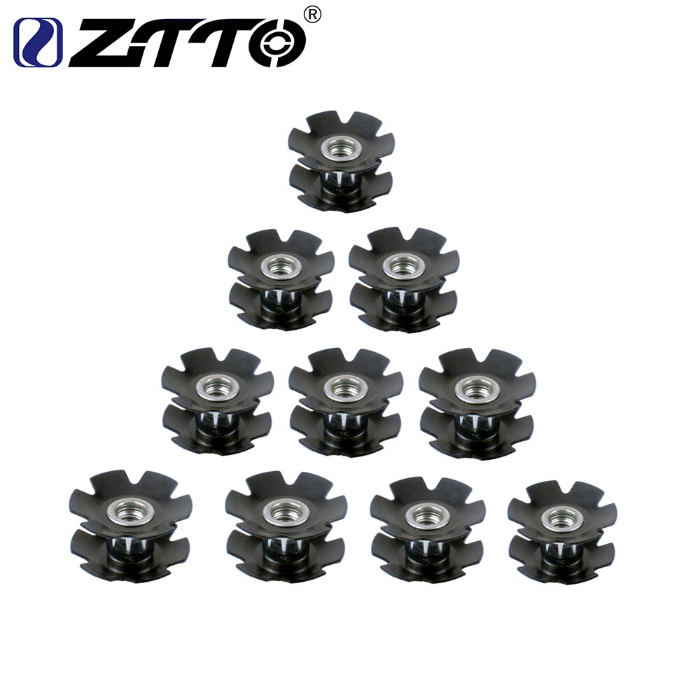 ZTTO 10pcs Bicycle Threadless Headset Star Nut MTB Road Bike Fork Sleeve Steer Tube Bolt Bulk Screw Fit For 1 1/8" 28.6 Steerer