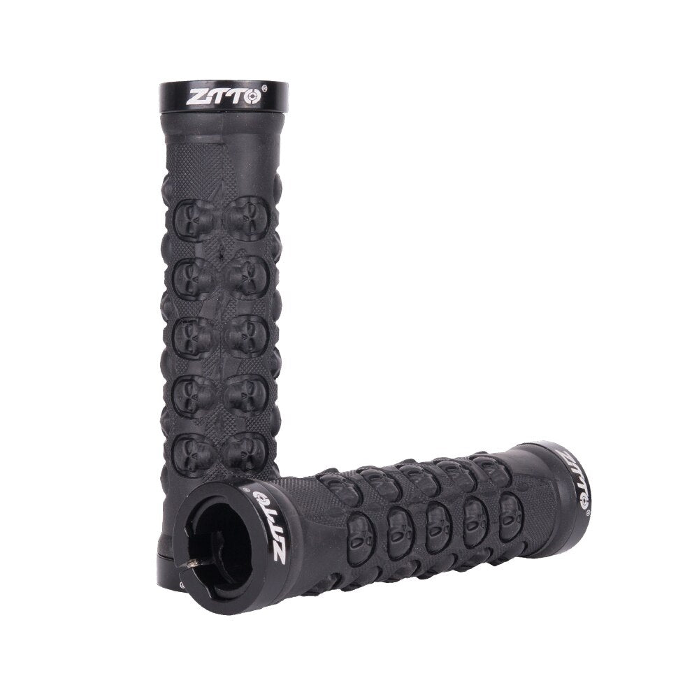 ZTTO Bicycle Parts MTB Handlebar Grips TPR Rubber Anti Slip Grips For MTB Folding Bike Skull AG-23 1Pair