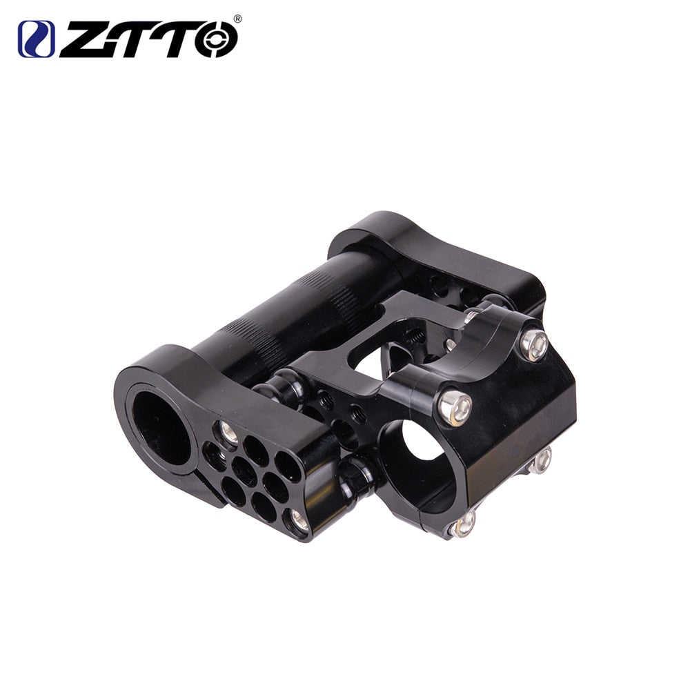 ZTTO 7075 Aluminum Alloy CNC Ultralight High-Strength Adjustable Folding Bike Double Stem fitting for Folding Bicycle 25.4mm