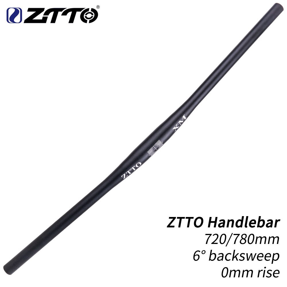 ZTTO XM MTB Bicycle Handlebar 720mm 780mm 31.8mm Aluminum Alloy Handle Bar Flat Bar Straight Thick Tube 6 Backsweep
