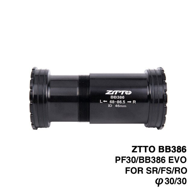 ZTTO BB386 Ceramic Bearing Press Fit Bottom Brackets 30mm Axis for MTB Road Bike 46mm Frame Durability Thread Lock BB 30 Crank