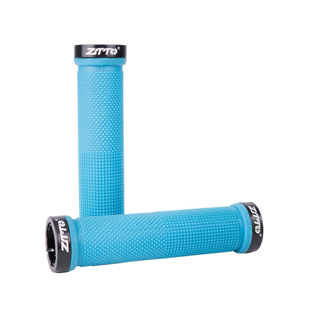 ZTTO Bicycle MTB Cycling Lockable Grips Anti Slip Rubber 22.2mm Universal Bike Handlebar Components Blue Red Black AG-16 1Pair