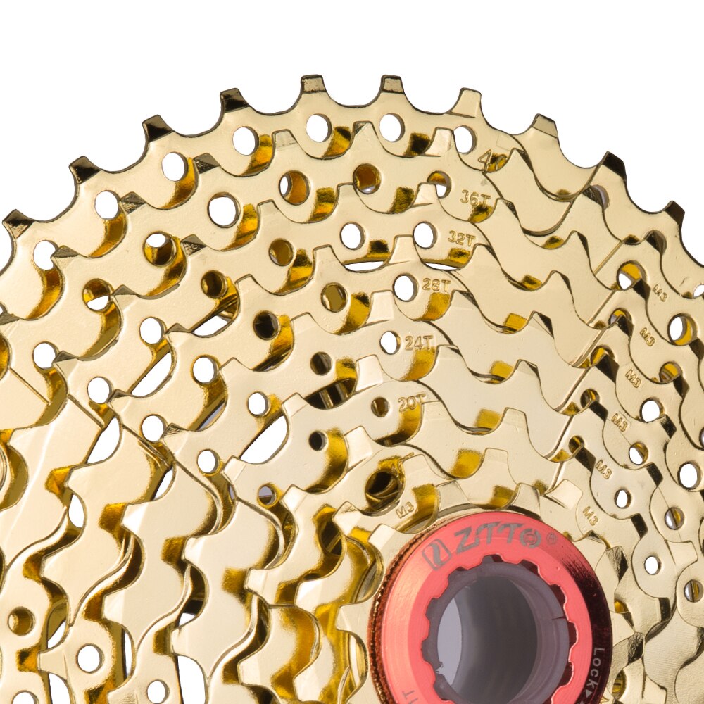 ZTTO 9 s 11- 40T Gold Cassette 9 Speed Wide Ratio Golden Durable Freewheel for MTB Mountain Bike Bicycle