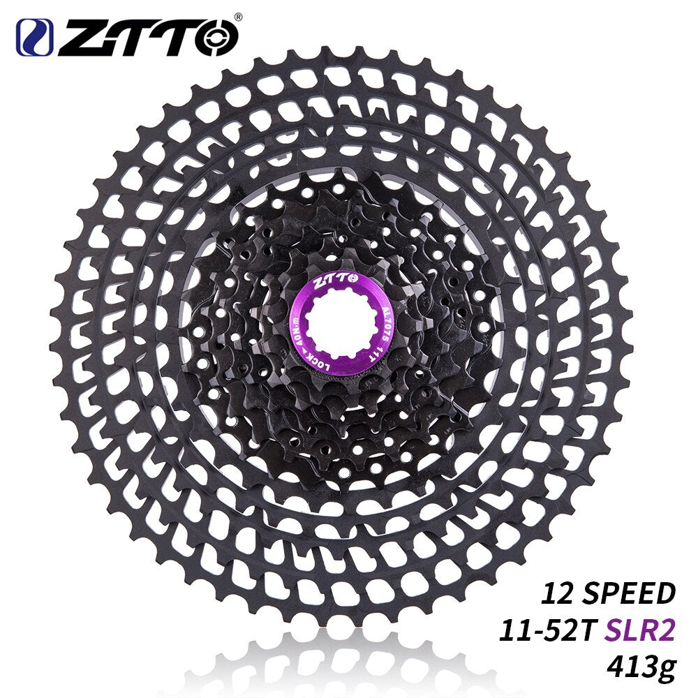 ZTTO 12 Speed Cassette 11-52T SLR 2 12s MTB 12Speed UltraLight K7 12V 413g CNC Freewheel Mountain Bike Bicycle Parts for HG Hub