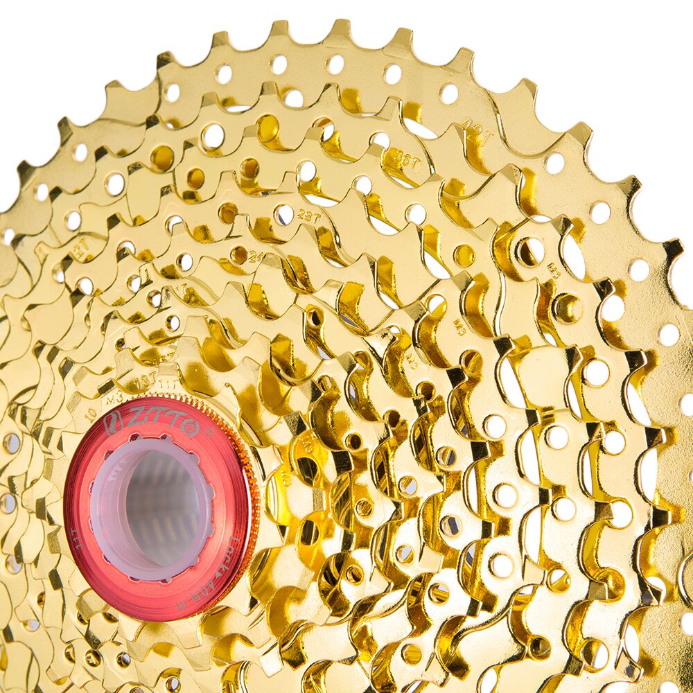 ZTTO 10S 11-42T Cassette Gold 10 Speed Freewheel MTB Mountain Bike Bicycle Steel Golden Sprockets for parts System