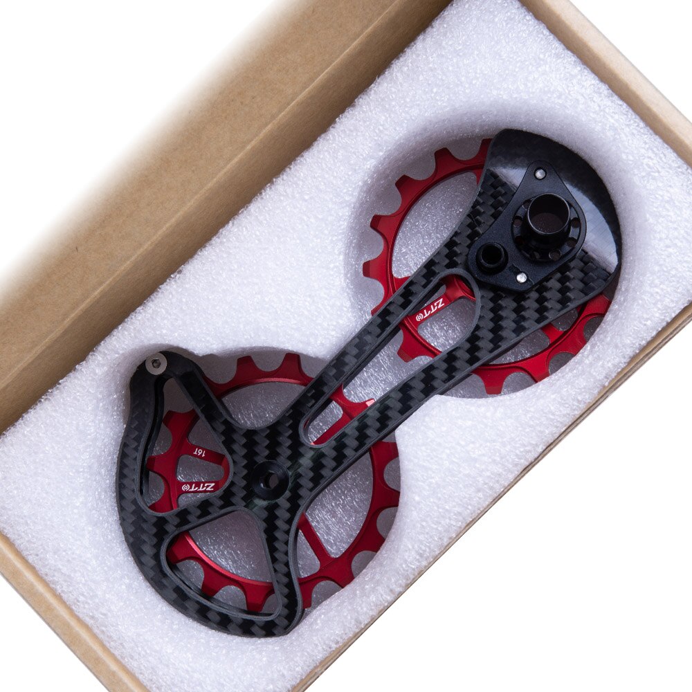 ZTTO Road Bike Carbon Fibre derailleur Cage With 16T Ceramic jockey wheel 16T Oversize Lower Pulley