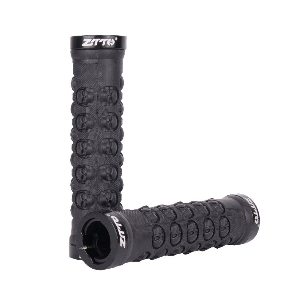 ZTTO Bicycle Parts MTB Handlebar Grips TPR Rubber Anti Slip Grips For MTB Folding Bike Skull AG-23 1Pair